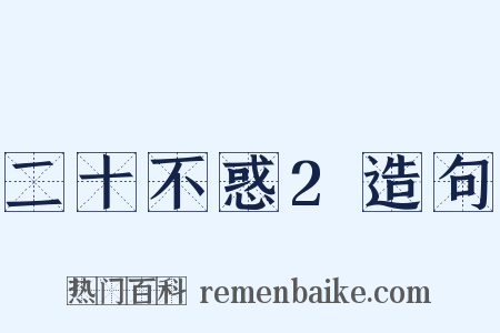 二十不惑2造句是什么意思的图片